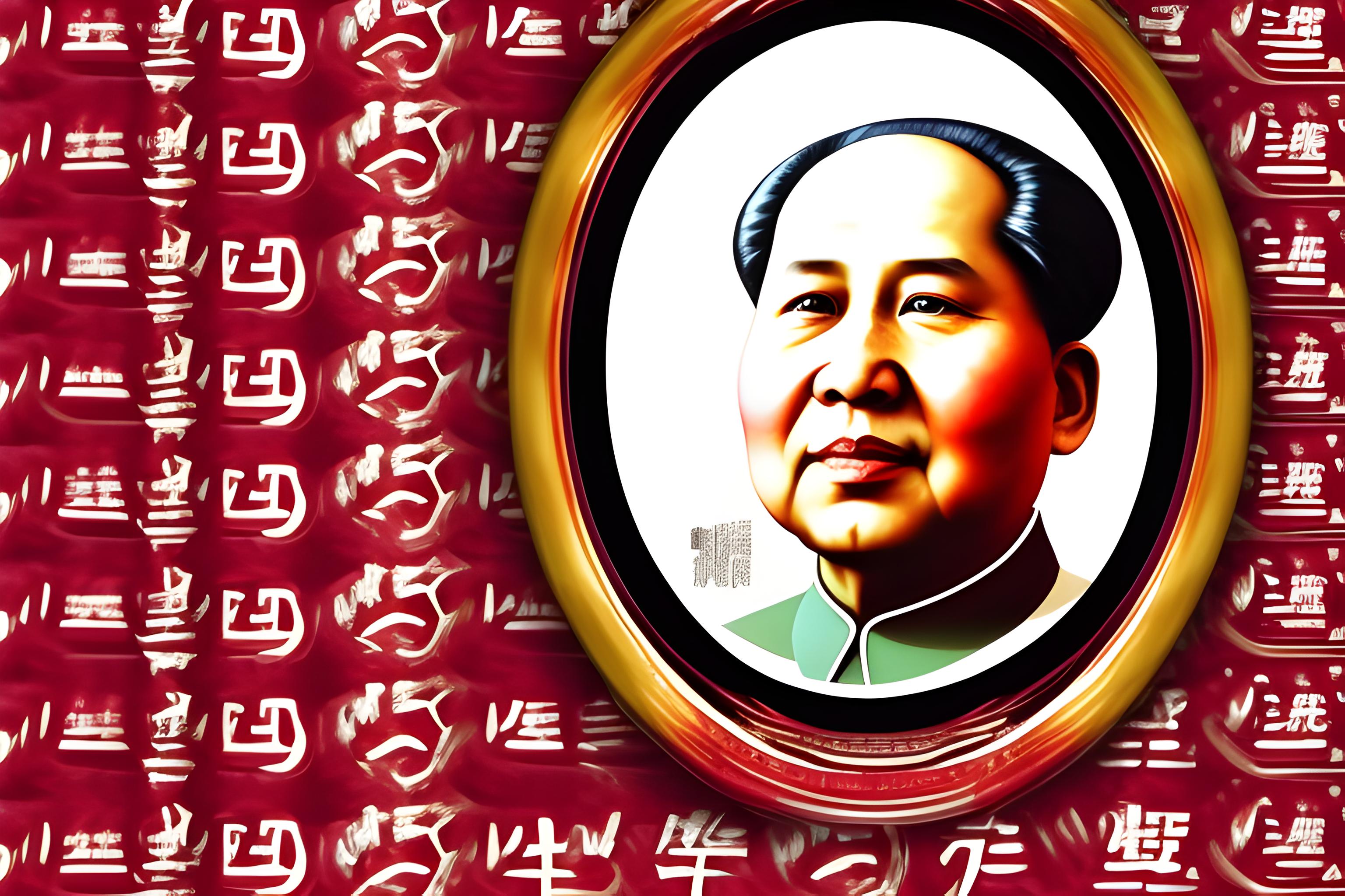 Use Mao Zedong's portrait as the background, add red text: "永远不要抱怨，能解决就去解决，这是能力，不能解决就去承受，这是坚韧。真正的强大不是对抗，是允许一切发生。" Generate a 2560x1440 desktop wallpaper.